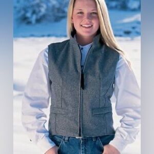 Schaefer Outfitter Women’s Size Medium Wool Zip Front Vest Ranchwear Gray